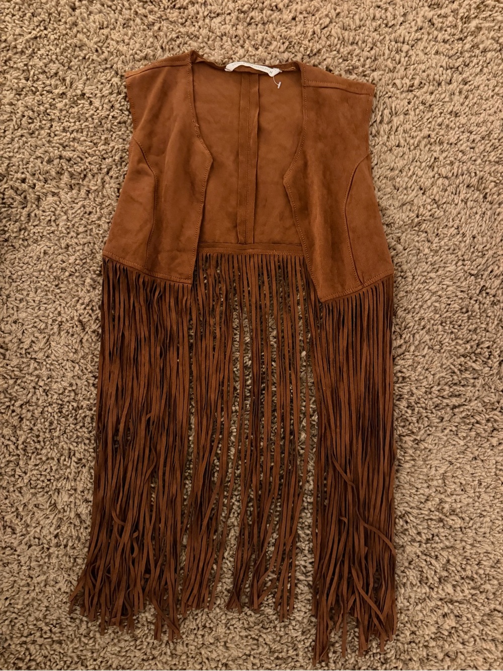 Vanilla Star Brown Suede Fringe Vest
